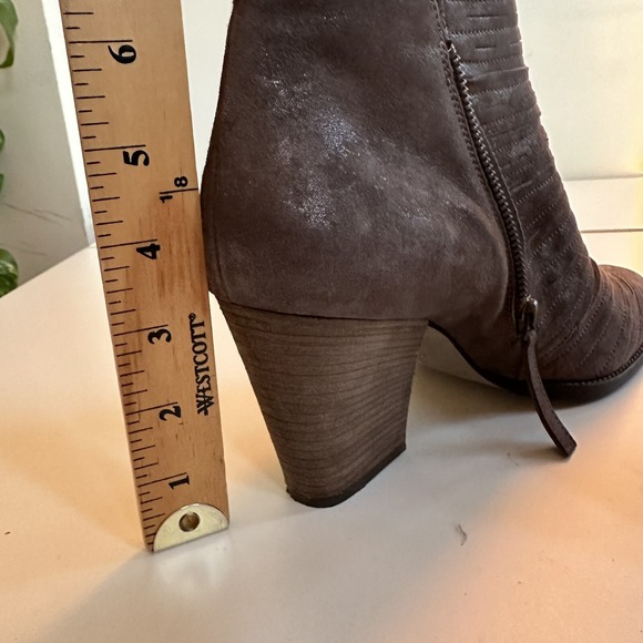 Paul Green $420 Women's Malibu Sliced Booties Boots 8.5 Leather Metallic Brown - Picture 9 of 9